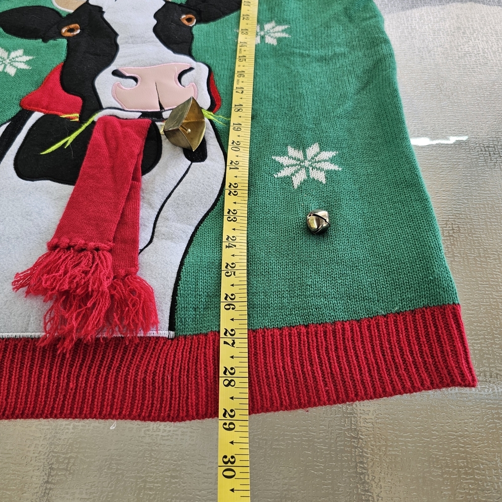 Jolly Sweaters Cow Christmas Ugly Sweater Large Festive Holiday Knit Retro Fun - Picture 9 of 12